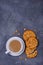 Coffee with milk and peanut cookies