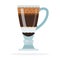 Coffee and milk shake with chocolate chips vector flat isolated