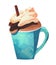 Coffee Milkshake Watercolor Illustration