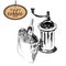 Coffee mill and bag