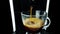 Coffee moka machine with hot italian coffee arabica starting go out with foam in slow motion, using a coffee mocha maker machine