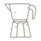 Coffee moka pot retro line icon style