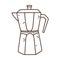 Coffee moka pot traditional line icon style