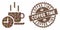 Coffee Mosaic Coffee Break with Grunge Coffee Time Seal