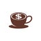 Coffee mug with dollar coin creative logo design