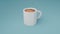 Coffee Mug Voxel Style on lightblue background