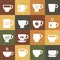 Coffee mugs. cups silhouettes logo design. kitchen coffee symbols for restaurant menu. vector identity template