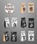 Coffee Packaging Design Set. Template For Beverage Product. Object. Vector Illustration.