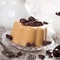 Coffee panna cotta with chocolate candies