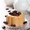 Coffee panna cotta with chocolate candies