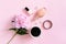 Coffee, peony, cosmetics and accessory