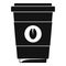 Coffee plastic cup icon, simple black style