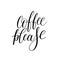 Coffee please black and white hand written lettering