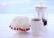Coffee plunger and milk jug