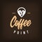 Coffee point logotype template. Vector vintage illustration.