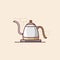 Coffee pot flat illustration. Coffee shop illustration set.