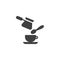 Coffee pouring into cup vector icon