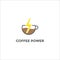 Coffee Power logo design with modern concept. Icon coffee power cup vector template label