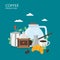 Coffee production vector flat style design illustration