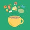 Coffee relax with application social network.