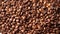 Coffee roasted grains rotate. Background.
