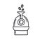 Coffee roaster machine doodle icon, vector illustration