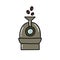 Coffee roaster machine doodle icon, vector illustration