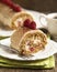 Coffee roll with raspberry
