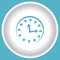 Coffee scetch blue watch on white plate vector illustration.