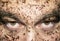 Coffee Scrub For The Skin Of The Face.Natural coffee mask on a man\\\'s face.A man\\\'s dirty face.