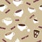 Coffee seamless pattern of different kinds