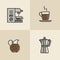 Coffee Shop, Custom Hot Drink Production, Factory, Store, Morning Breakfast Beverage, Minimalistic Object