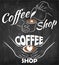 Coffee shop icon isolated on chalkboard. Sketch drawing hands holding a cappuccino, line art barista making latte art