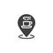 Coffee shop location pin vector icon