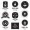 Coffee shop logo-badges vintage vector set. Hipster and retro style.