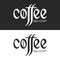 Coffee shop logo black and white lettering with coffee beans, an example of a text signboard for a coffee house web store