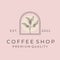 coffee shop premium line art logo vector symbol illustration design