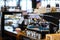 Coffee shop store focus blur background