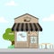 Coffee Shop Storefront Building Background Illustration