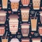 Coffee shop sweets seamless pattern. Cafe background