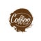 Coffee shop text logo. Trendy calligraphy banner.