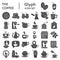 Coffee solid icon set. Caffeine or cafe signs collection, sketches, logo illustrations, web symbols, glyph style