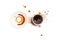 Coffee spill stain accident white background