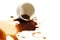 Coffee spill stain accident white background