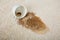 Coffee Spilling From Cup On Carpet