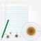 Coffee stains on blank paper sheet