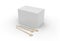 Coffee stirrer paper box packaging for branding. 3d render illustration.