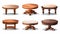 coffee tables furniture cutouts isolated on transparent background