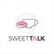 Coffee talk logo with doughnut vector icon and bubble talk