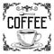 COFFEE & TEA COASTER COLLECTION BLACK & WHITE VINTAGE STYLE TEXT GRAPHICS